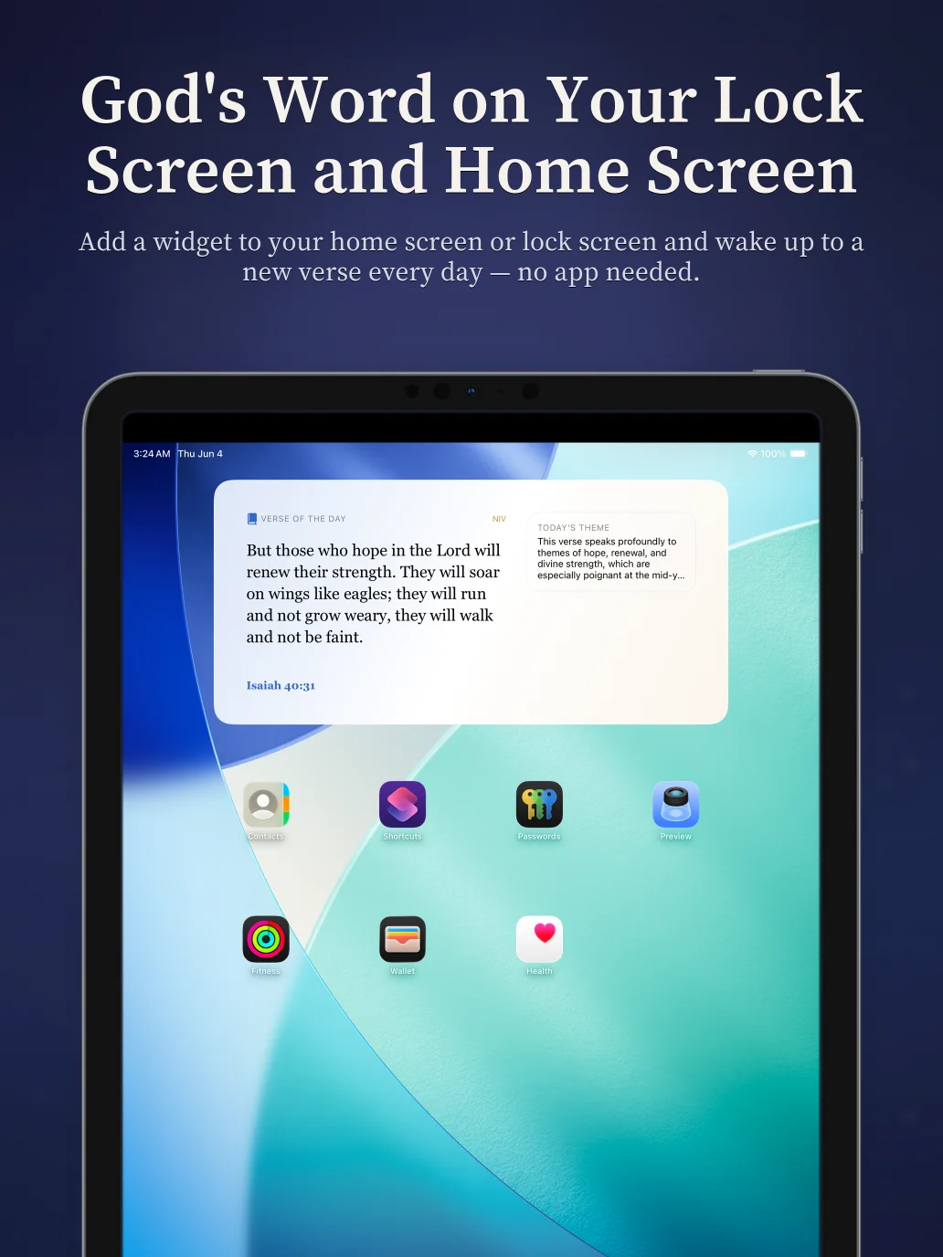 Psalm Pal on iPad: Lock Screen and Home Screen